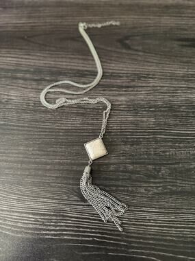 Designed by Toni Genuine 20 mm White Howlite Tassel Pendant Necklace